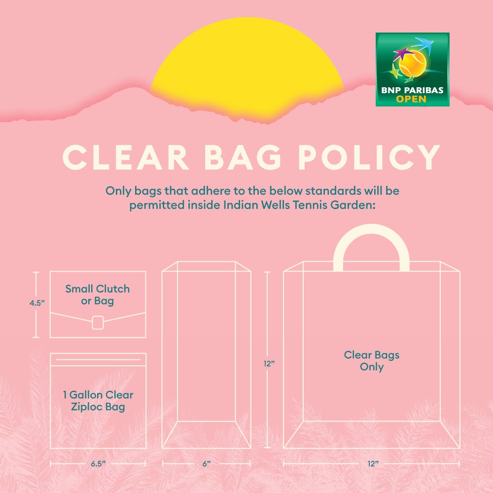 クリア・バッグ・ポリシー【海外テニス観戦】インディアンウェルズ Clear Bag Policy ほっとテニス